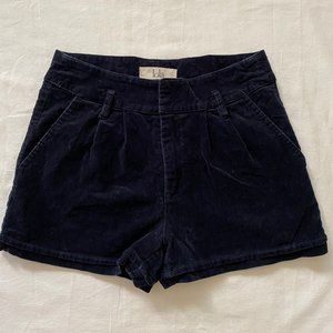 Navy Corduroy Short Shorts